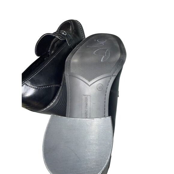 8.5 MARC FISHER WOMENS BLACK DANCEL HEELS LOAFER SHOES - Picture 4 of 6